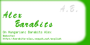 alex barabits business card